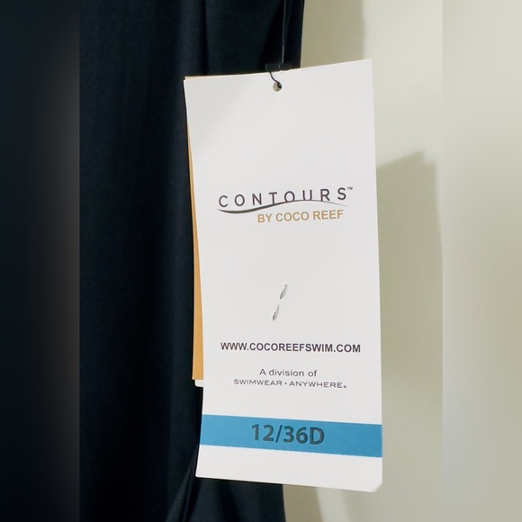 Coco Reef Contours Shapemaker Black One Shoulder Swimsuit Attached Saron… - Picture 7 of 11